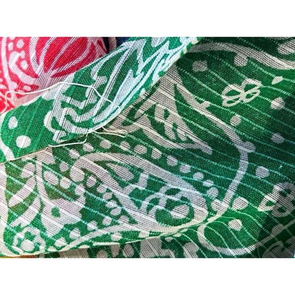 Retro 70s Malbe Maxi Skirt Vtg Sz 7 Bandana Print Red Green Primary Boho Hippy - Picture 14 of 14